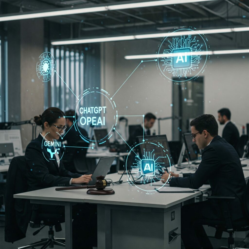 Law firms are dealing with the implementation of AI within their current office environments..